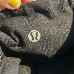 Lulu lemon athletica Black large size 12 yoga leggings with mesh bottom